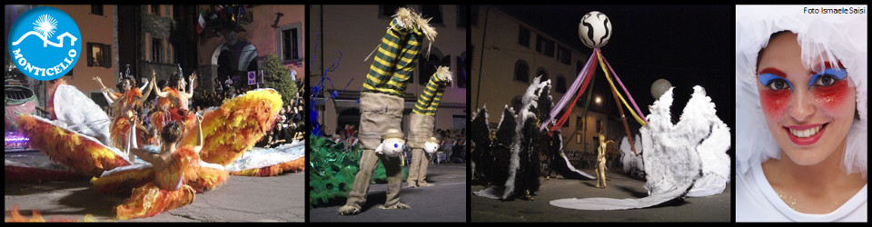 Rione Monticello - ali di farfalla, spaventapasseri, danzatrici con nastri colorati